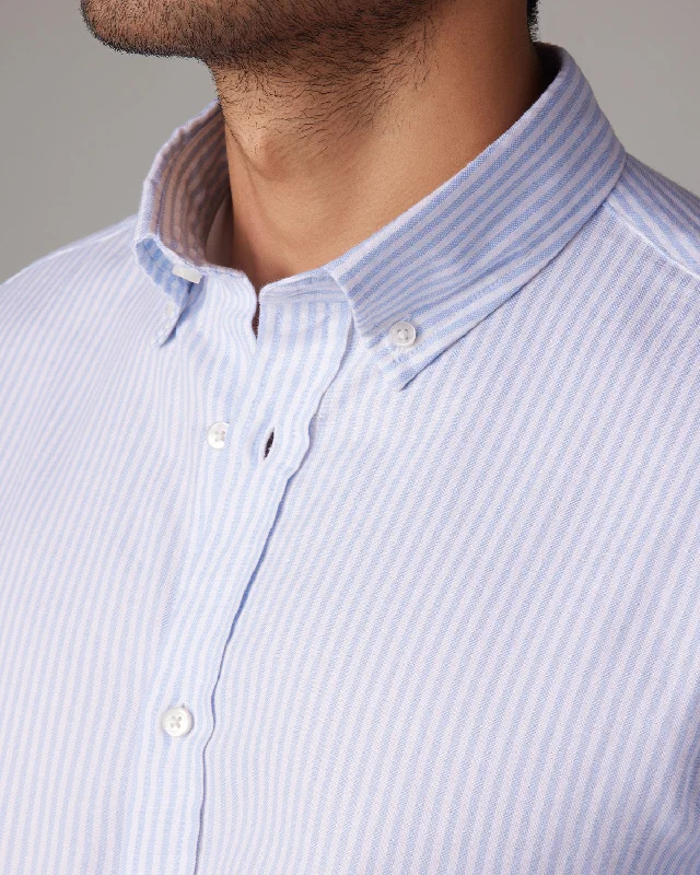 Light Blue Oxford Striped Shirt