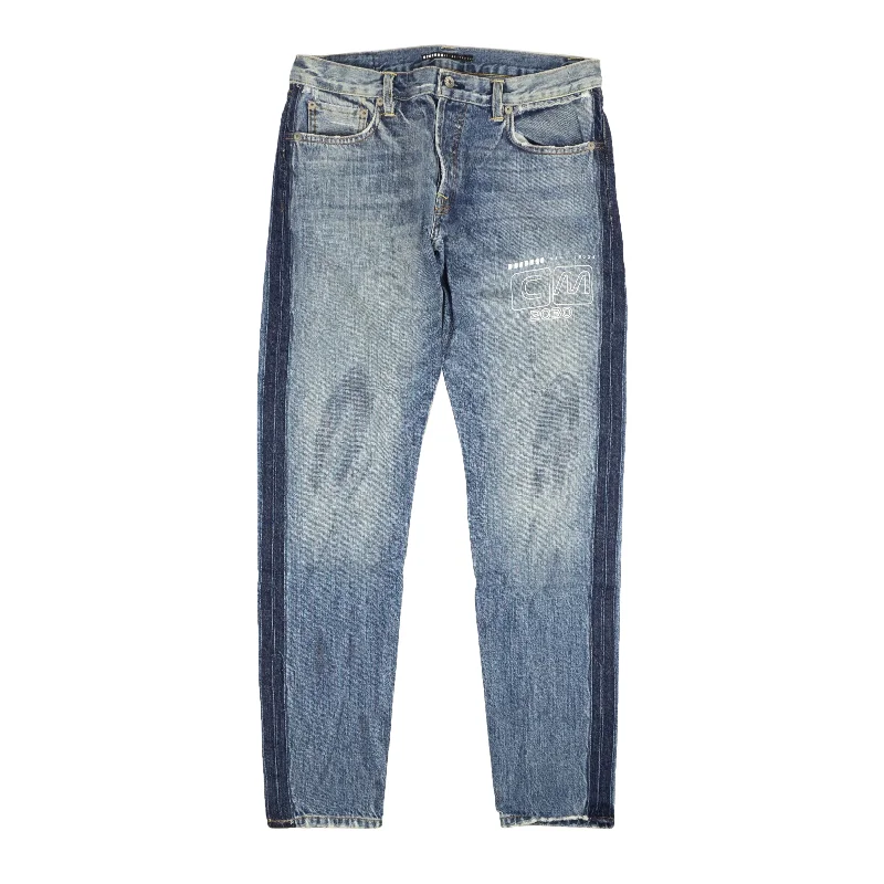 VISITOR ON EARTH Blue Washed Denim Jeans