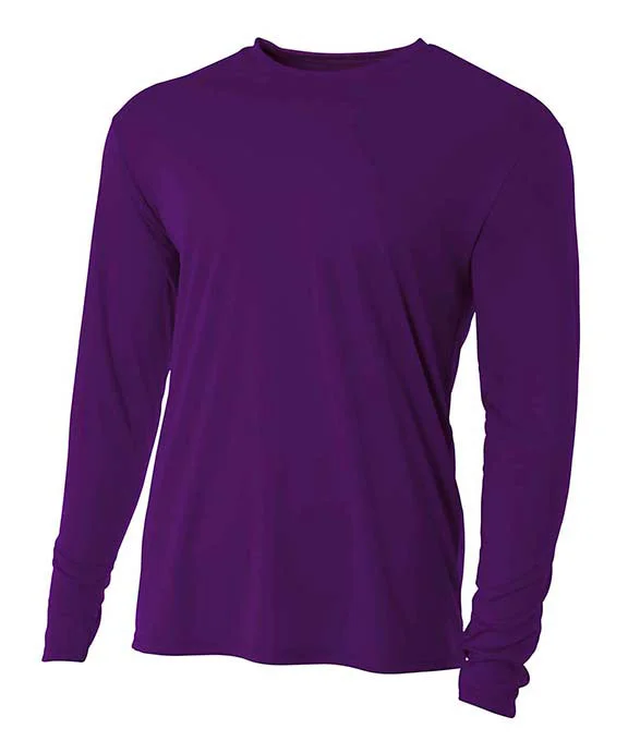 N3165 - A4 Mens Cooling Performance Long Sleeve T-Shirt | Purple