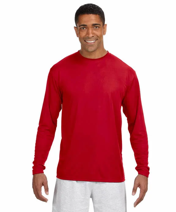 N3165 - A4 Mens Cooling Performance Long Sleeve T-Shirt | Scarlet