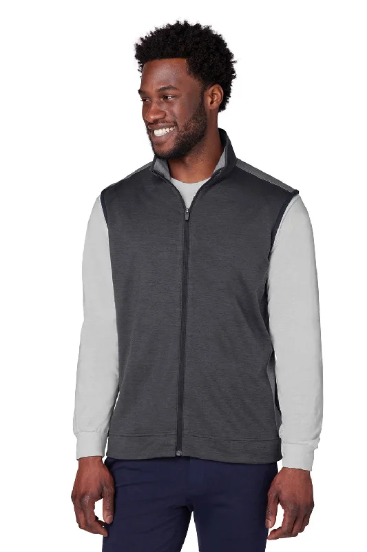 Puma Mens Cloudspun T7 Moisture Wicking Full Zip Vest - Heather Black/Quiet Shade Grey